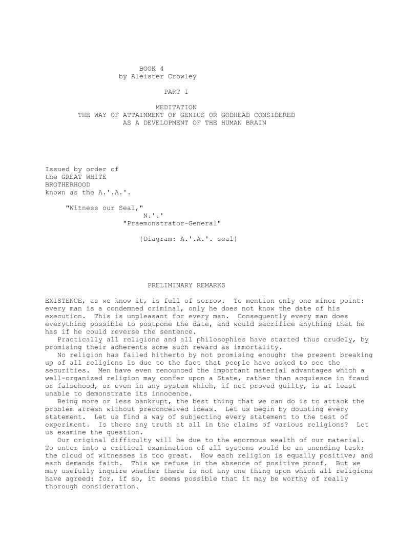 Explore the eBook of Aleister Crowley's Book 4 on Magick Essentials