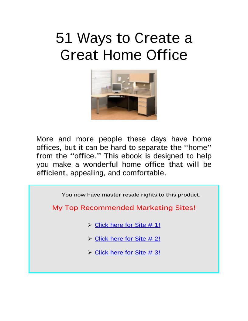 eBook: 51 Innovative Ways to Design Your Ideal Home Office