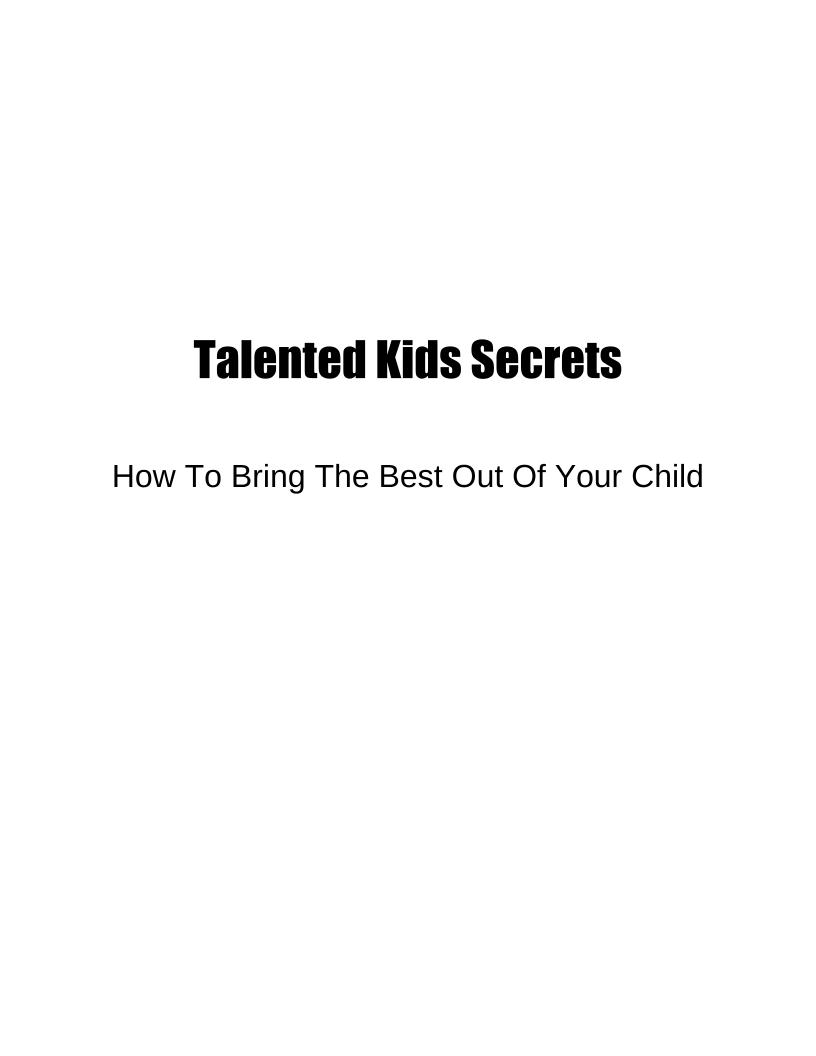 Unlock the eBook Secrets of Talented Kids: A Parent's Guide