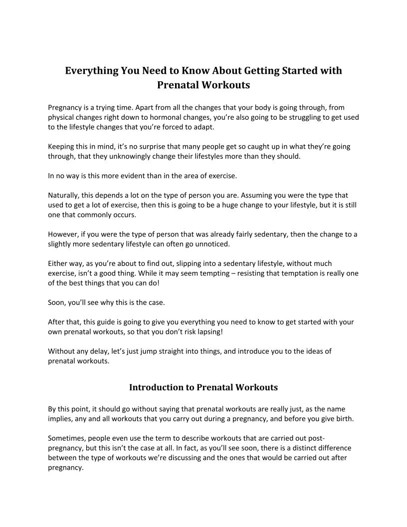 Everything You Need to Know About Getting Started with Prenatal Workouts eBook