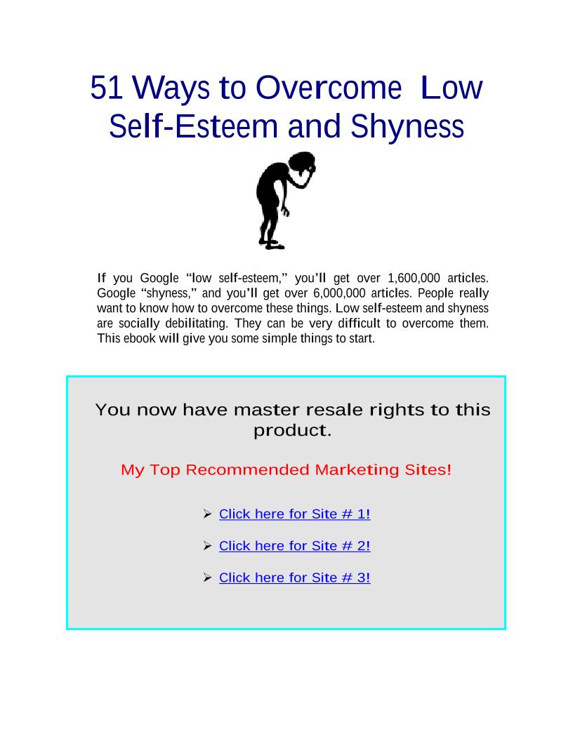 eBook: 51 Effective Ways to Conquer Shyness and Boost Self-Esteem