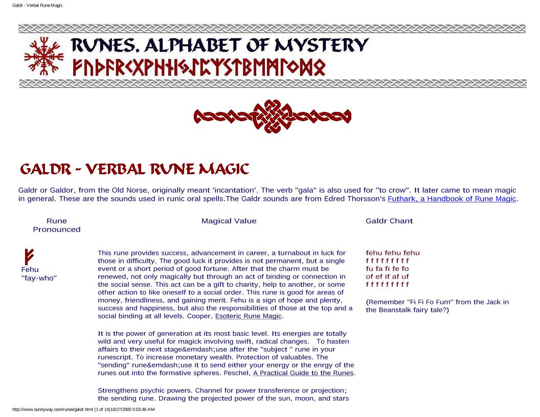 eBook: Galdr - The Art of Verbal Rune Magic for Modern Mystics