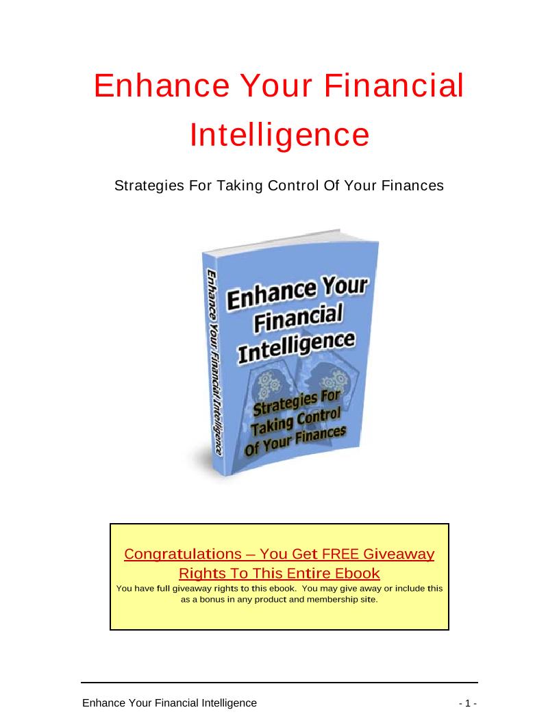 Unlock Your Financial Intelligence eBook: Strategies for Wealth Mastery