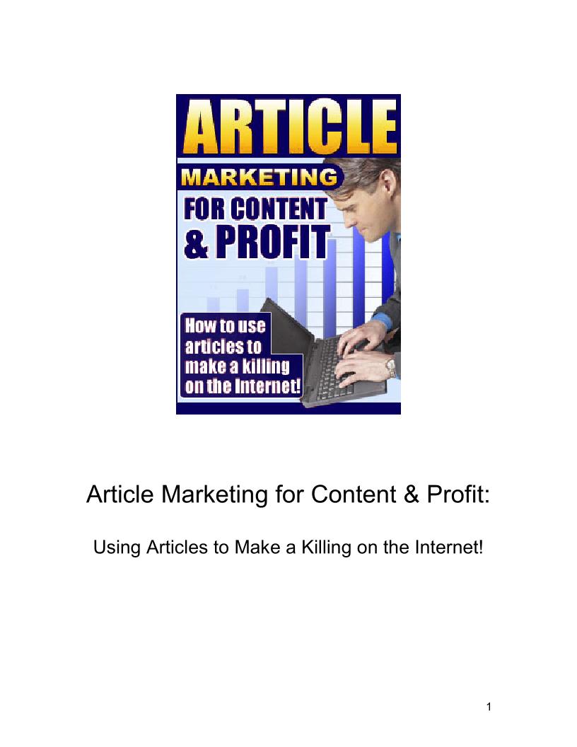 Master Article Marketing for Profits: The Essential eBook Strategy