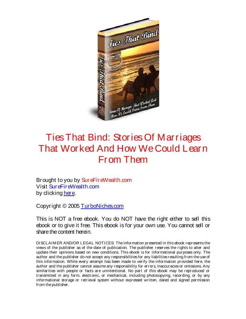 eBook: Ties That Bind Thriving Marriages and Timeless Lessons