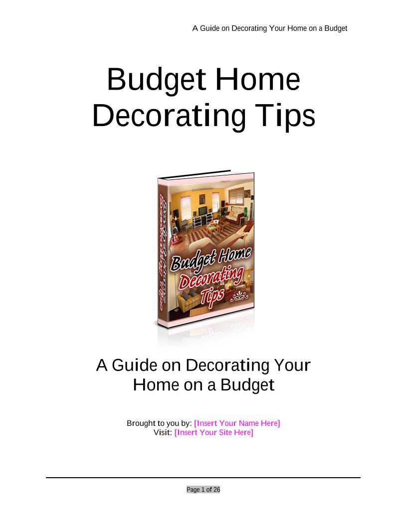 Your Ultimate eBook Guide to Budget-Friendly Home Decorating Tips