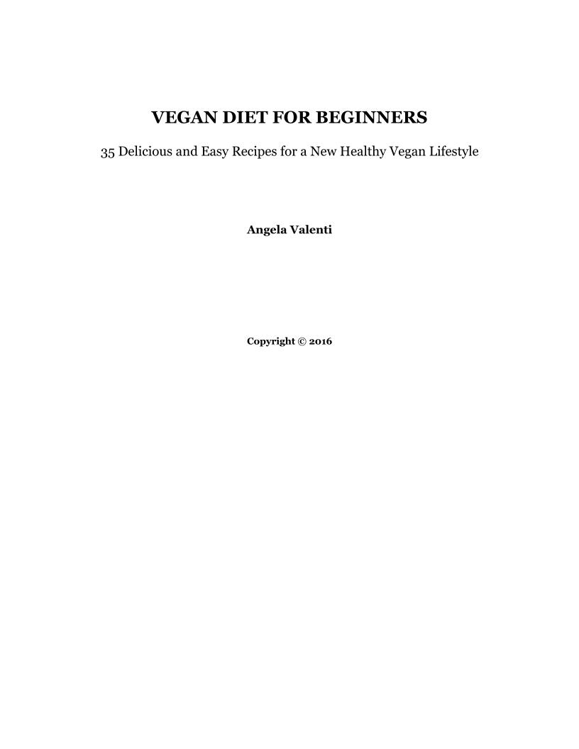 eBook Guide to Vegan Diet for Beginners: 35 Easy Recipes