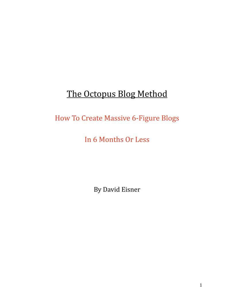 Unlock the Octopus Blog Method eBook for 6-Figure Blogging Success
