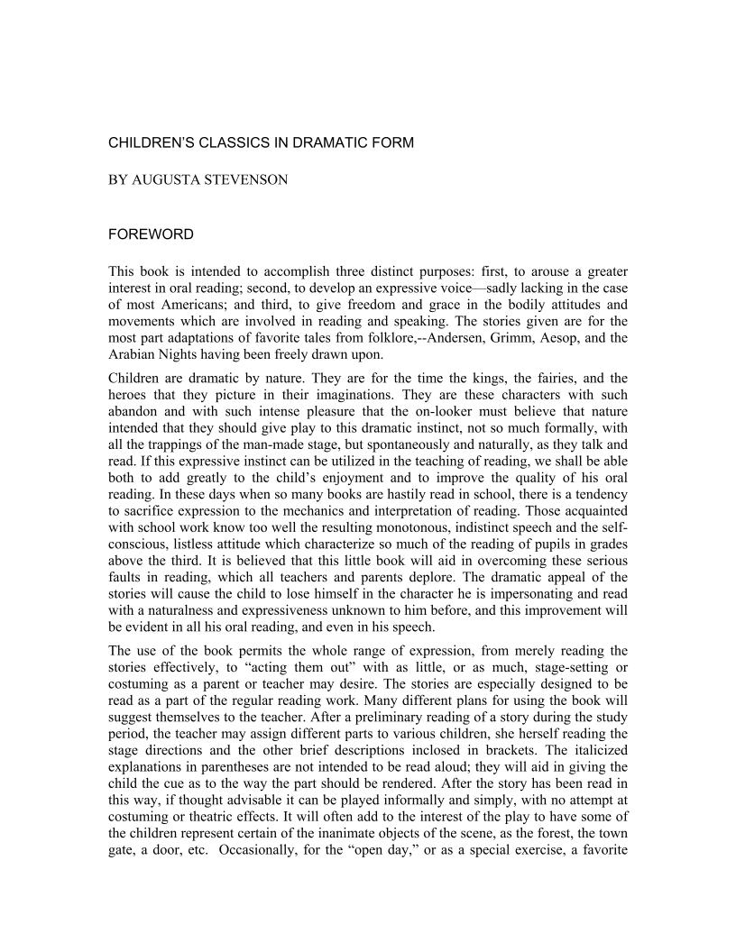 eBook: Timeless Children's Classics in Dramatic Form Adventures