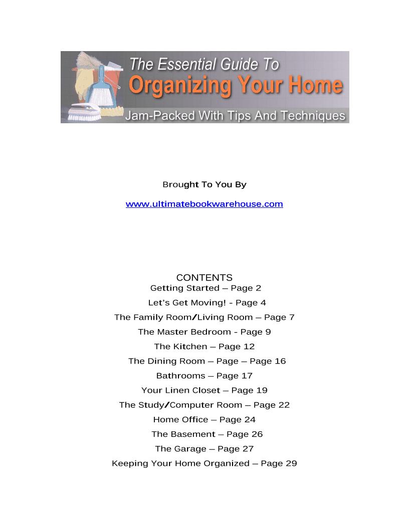 eBook: Ultimate Guide to Organizing Your Home Efficiently and Simply