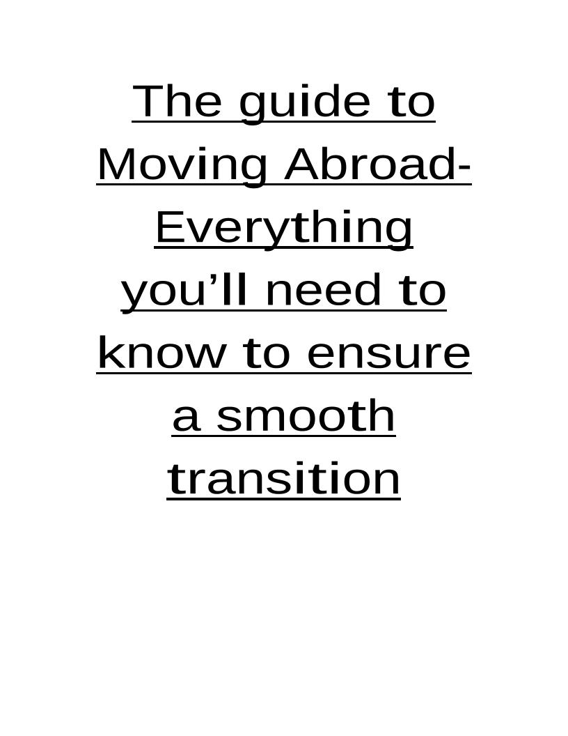 Discover the Essential eBook for Seamless International Relocation
