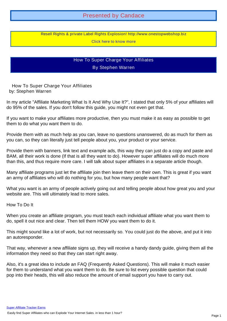 eBook: Unleash the Power of Super Affiliates for Explosive Sales Growth