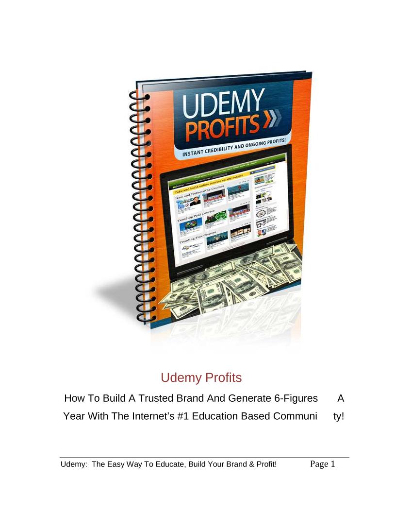 Udemy eBook: Easy Ways to Educate, Build Brand, and Profit Online