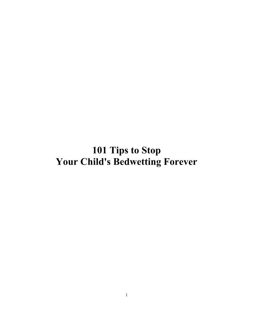 eBook: 101 Proven Strategies to Conquer Your Child's Bedwetting