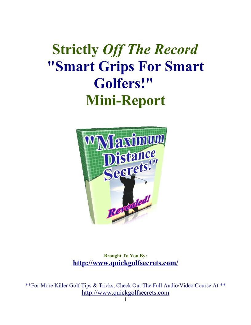 eBook: Unlock the Secrets of Smart Grips for Elite Golfers Today