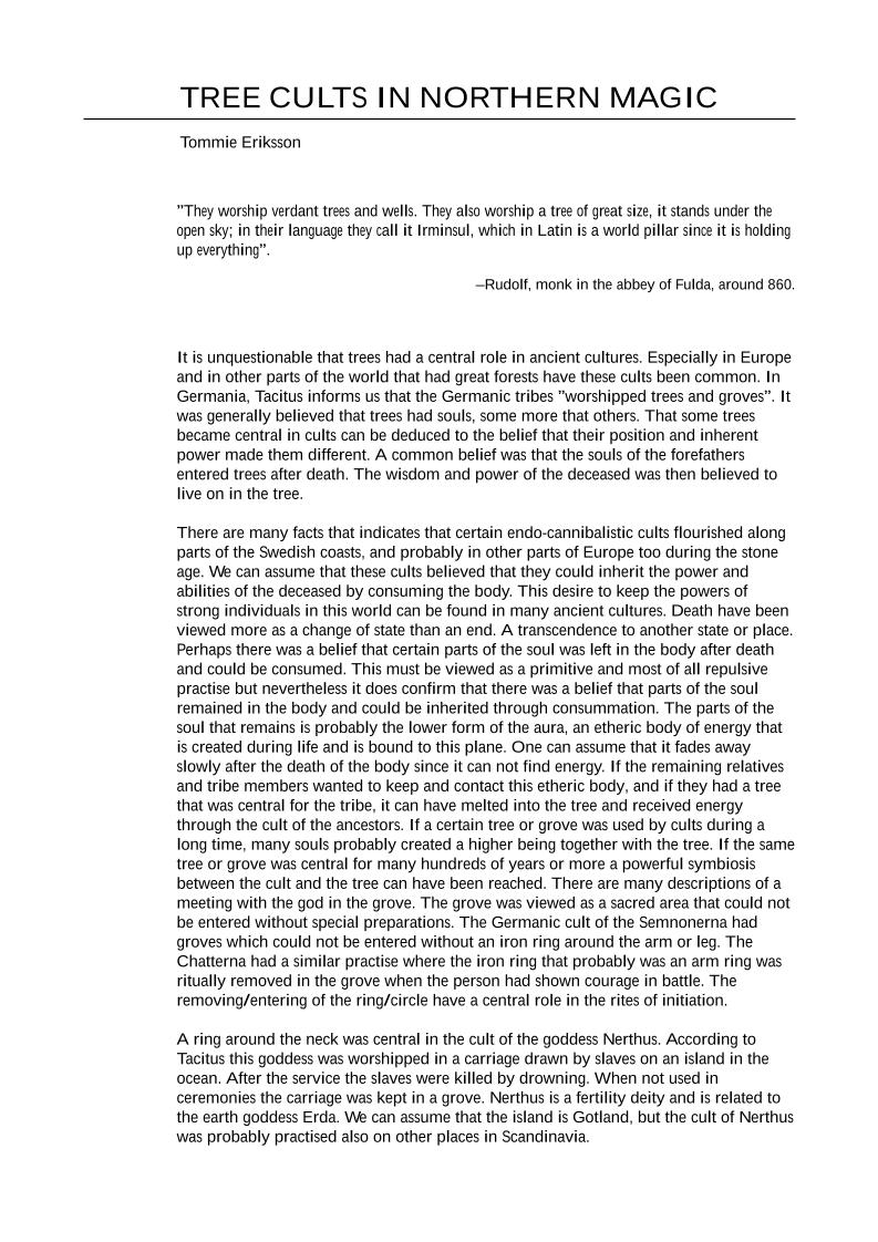 eBook: Exploring Ancient Tree Cults in Northern Magic and Their Mystical Powers