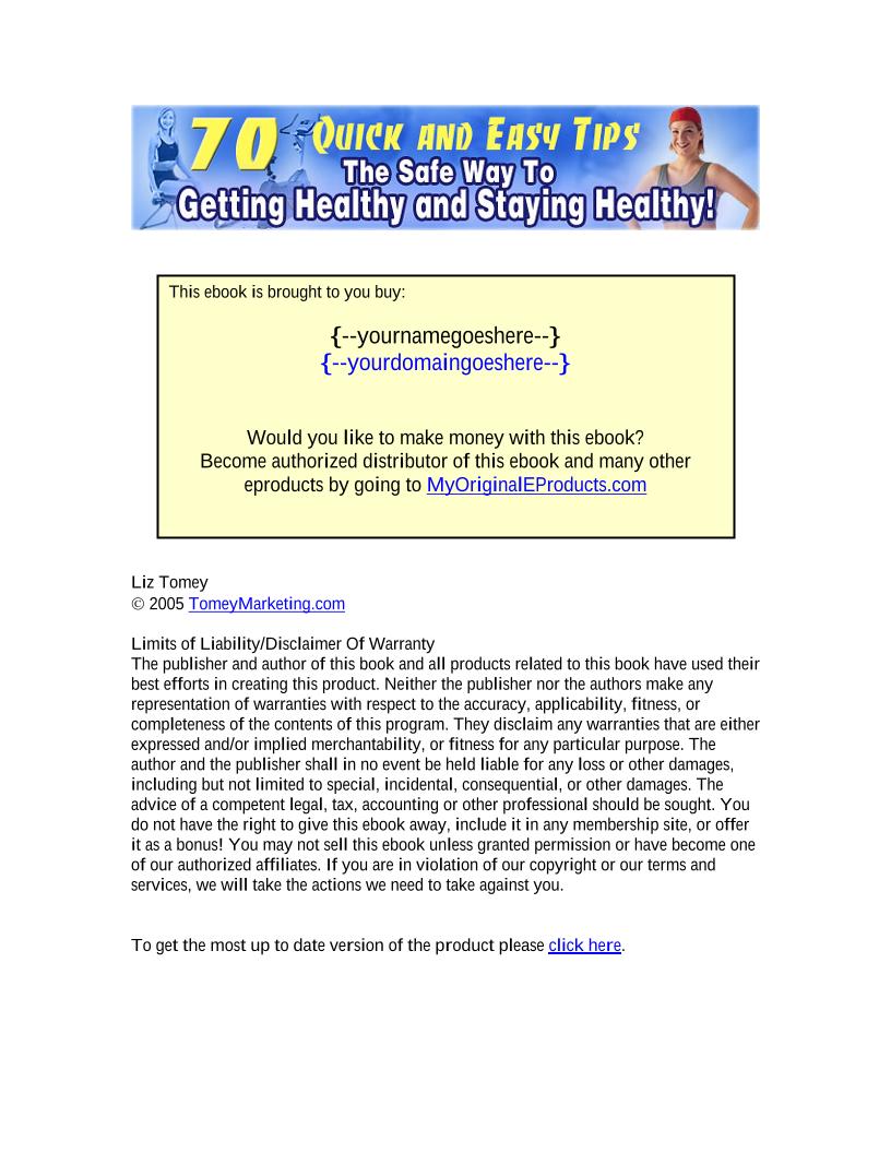 Discover the Safe Way eBook: Essential Tips for Getting and Staying Healthy