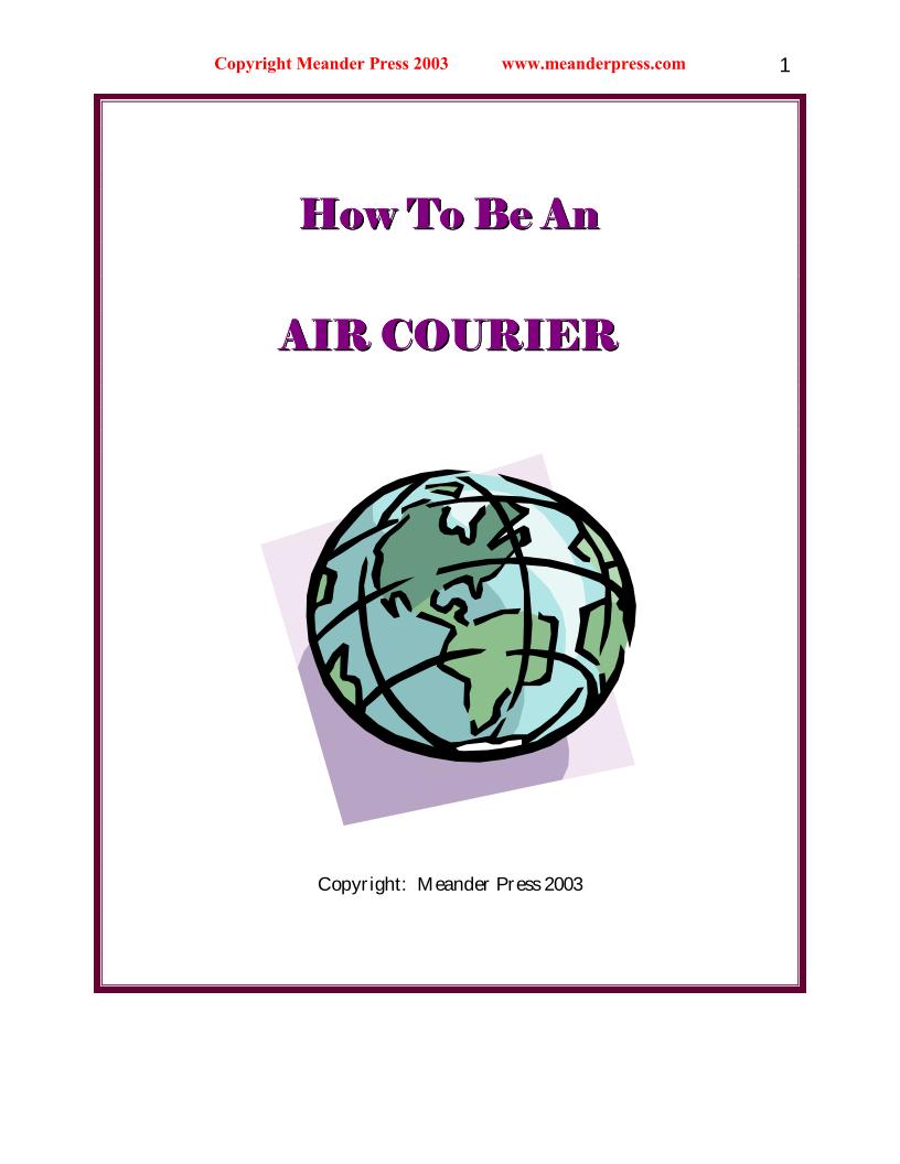 eBook: Fly Anywhere in the World as an Air Courier Guide