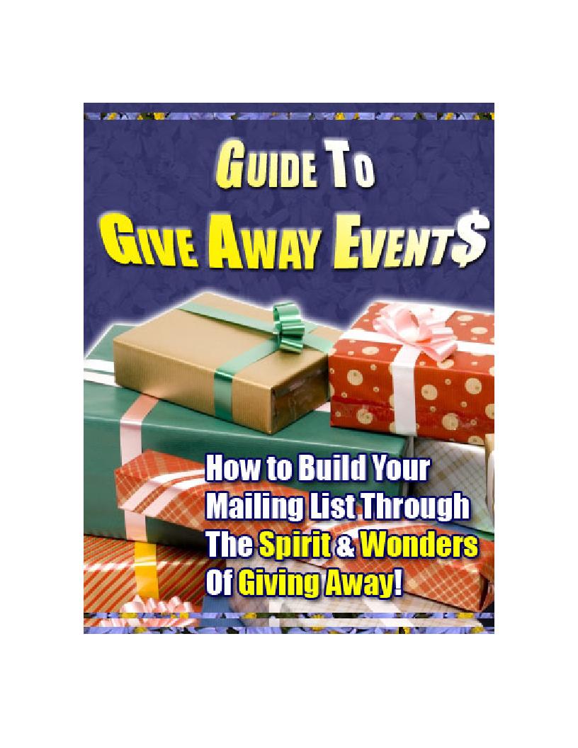 eBook: Unlock Mailing List Secrets with Give Away Events Guide