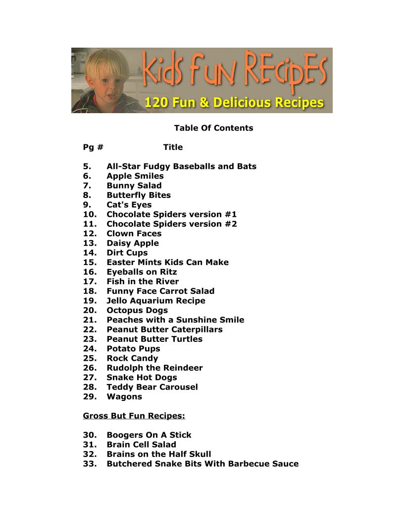 The Ultimate Fun and Gross Kid's Recipes eBook