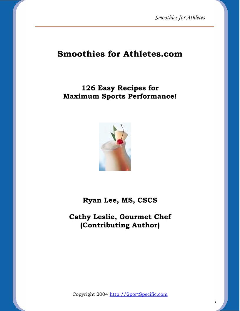 eBook: Energizing Smoothies for Athletes – 126 Performance Recipes
