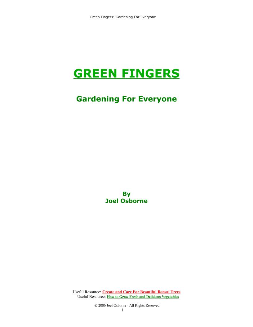 eBook: Green Fingers Guide to Bonsai and Vegetable Mastery