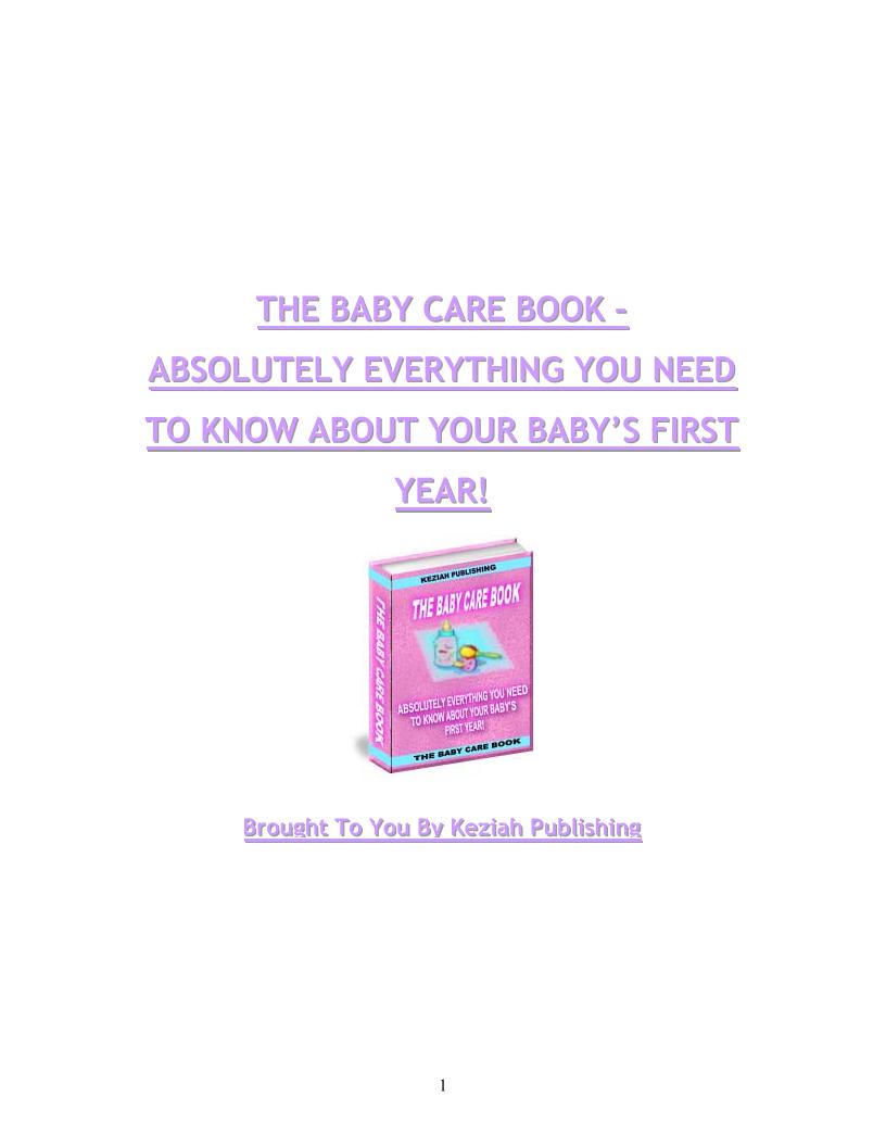 eBook: The Ultimate Guide to Mastering Baby's First Year Care