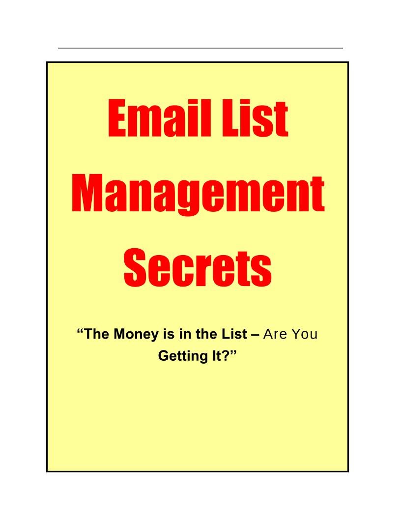 Email List Management Secrets: Essential eBook Strategies for Marketers