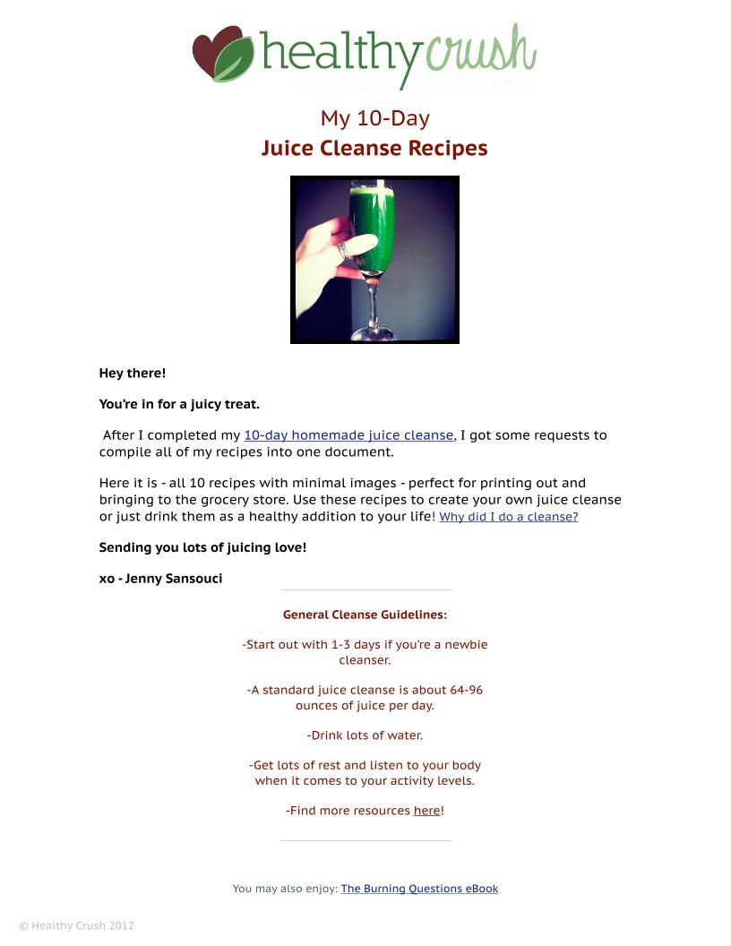 Discover the Healthy Crush Juice Recipes eBook for a Refreshing Cleanse