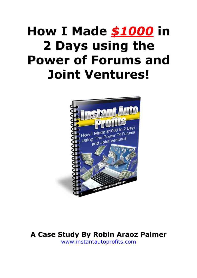 eBook: Mastering $1000 in a Day via Forums and Joint Ventures