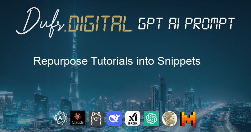 Repurpose Tutorials into Snippets