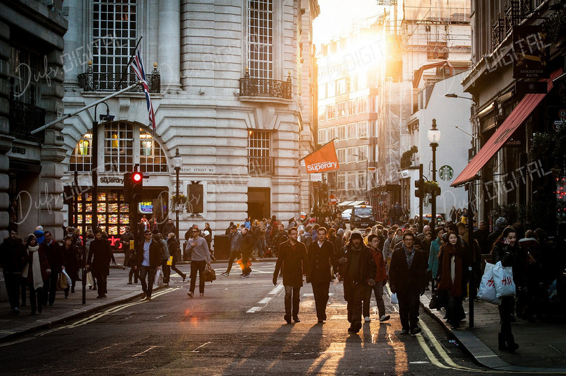 Busy Urban Street Scene