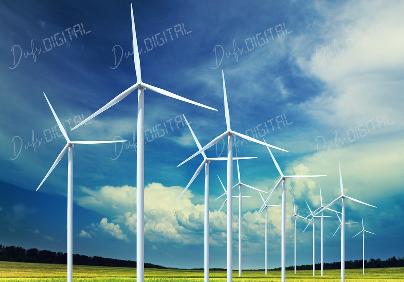 Wind Turbines in Landscape