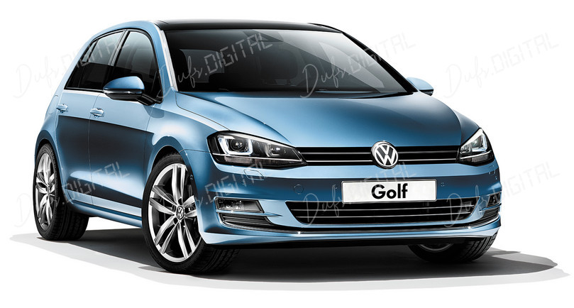 Blue Volkswagen Golf