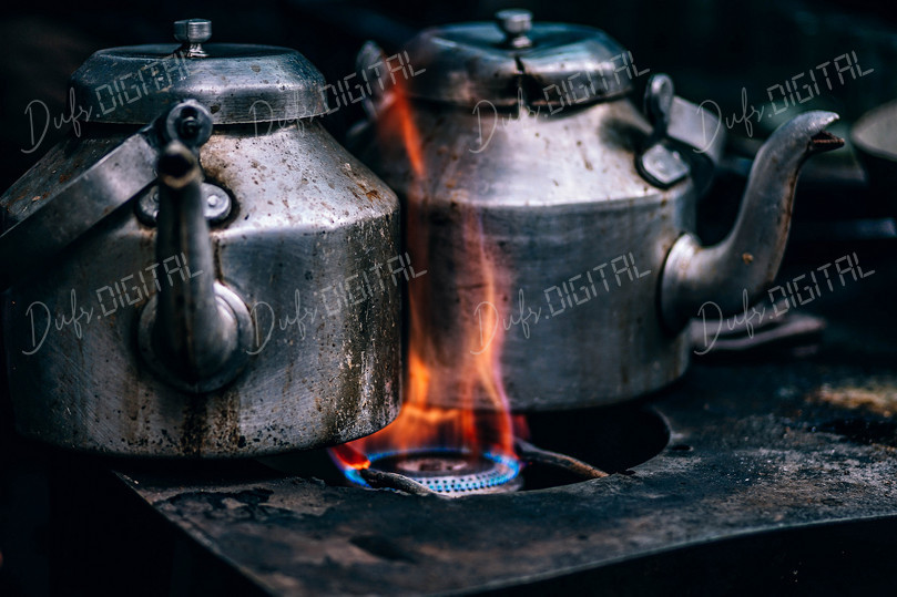 Boiling Kettles on Stove