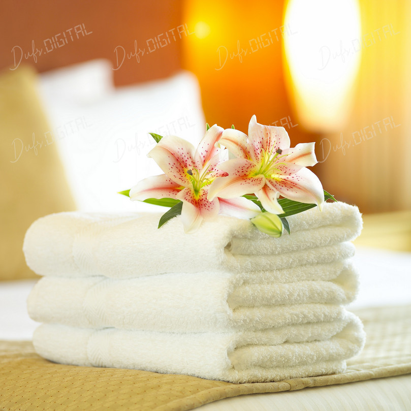Spa Towels and Flowers