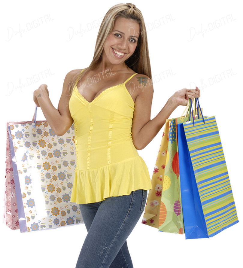 Happy Shopper with Bags