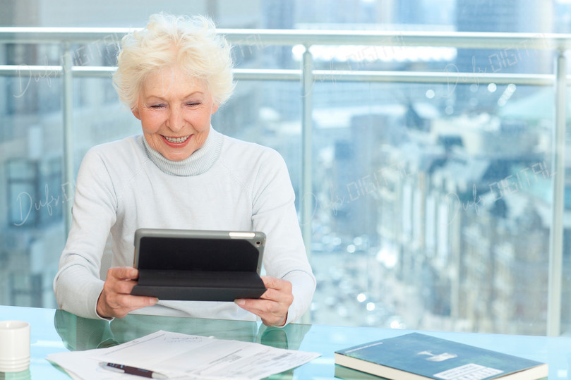 Senior Woman with Tablet