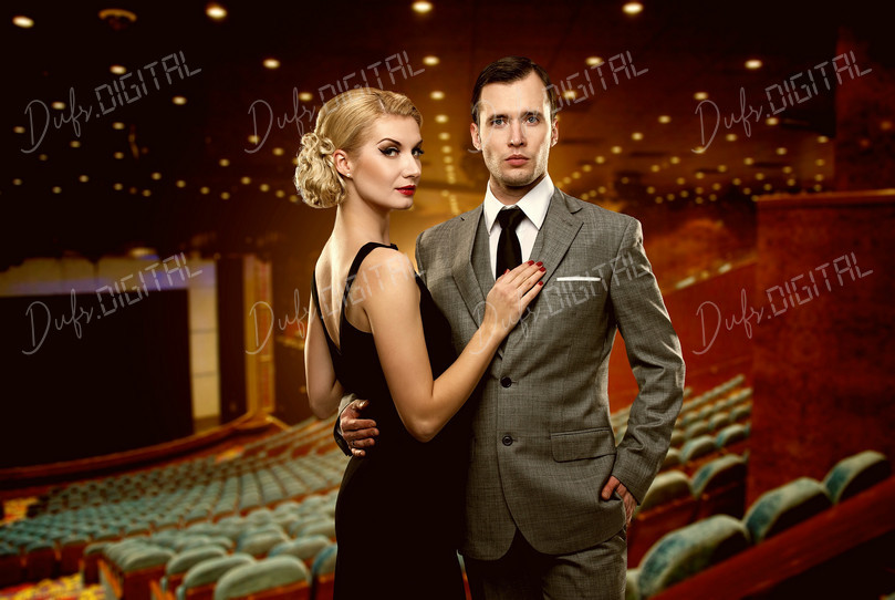 Elegant Couple at Theater