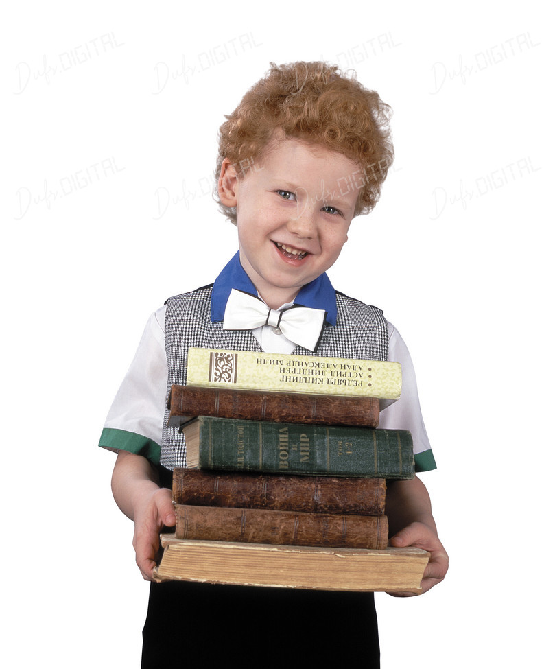 Happy Boy with Books