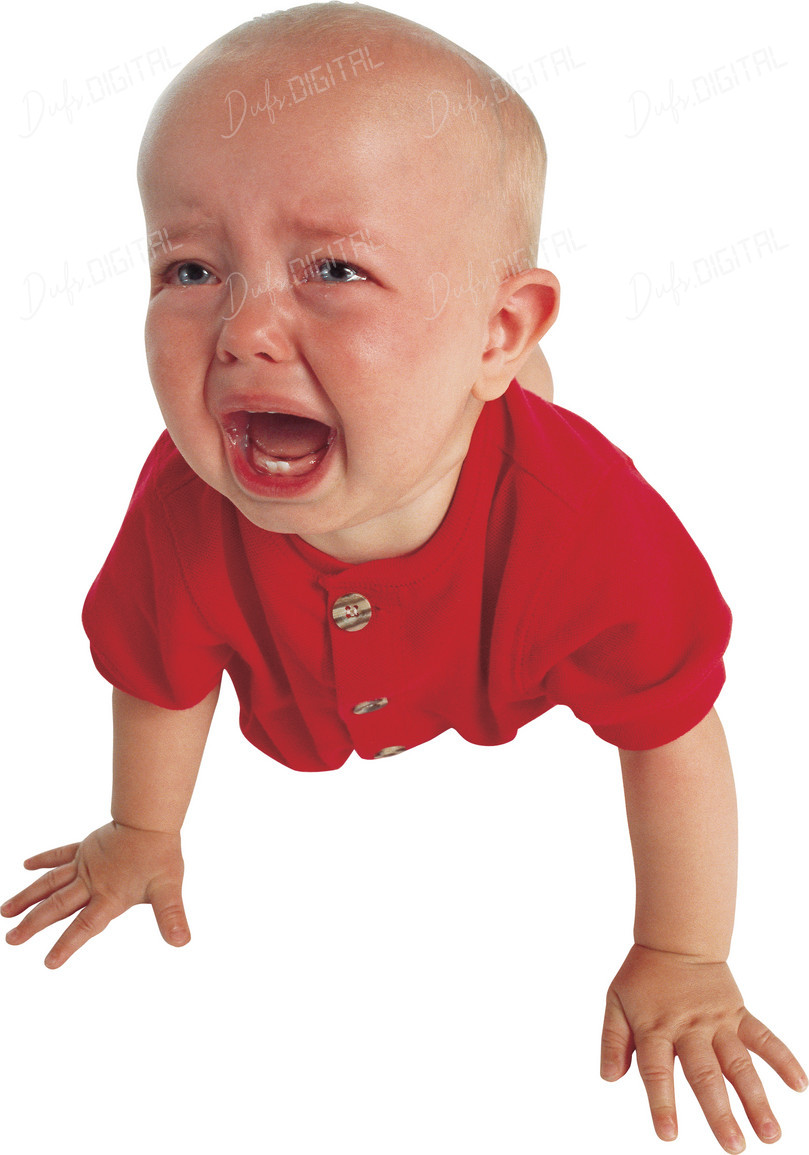 Crying Baby in Red