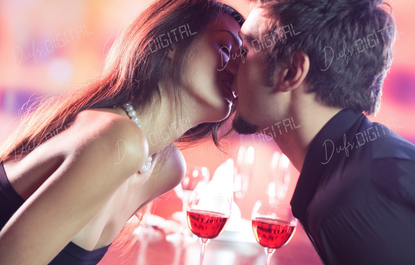 Romantic Evening Kiss