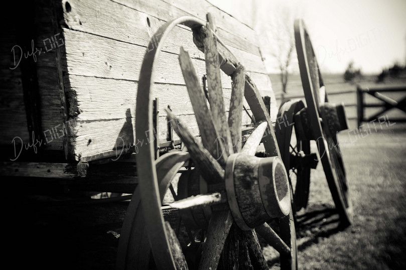 Old Wooden Wagon Wheels