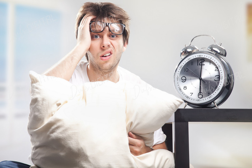 Frustrated Man Waking Up