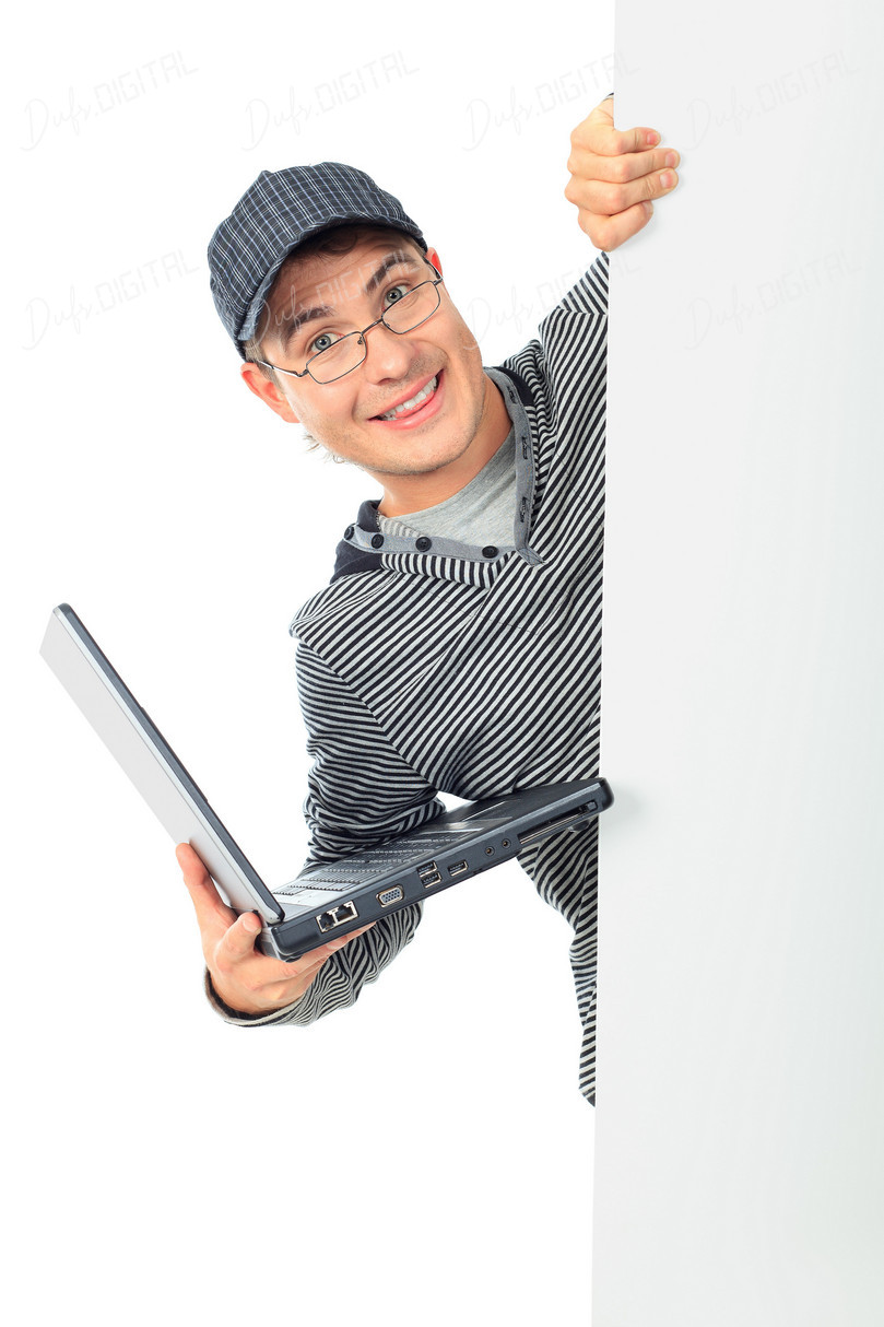 Happy Man with Laptop