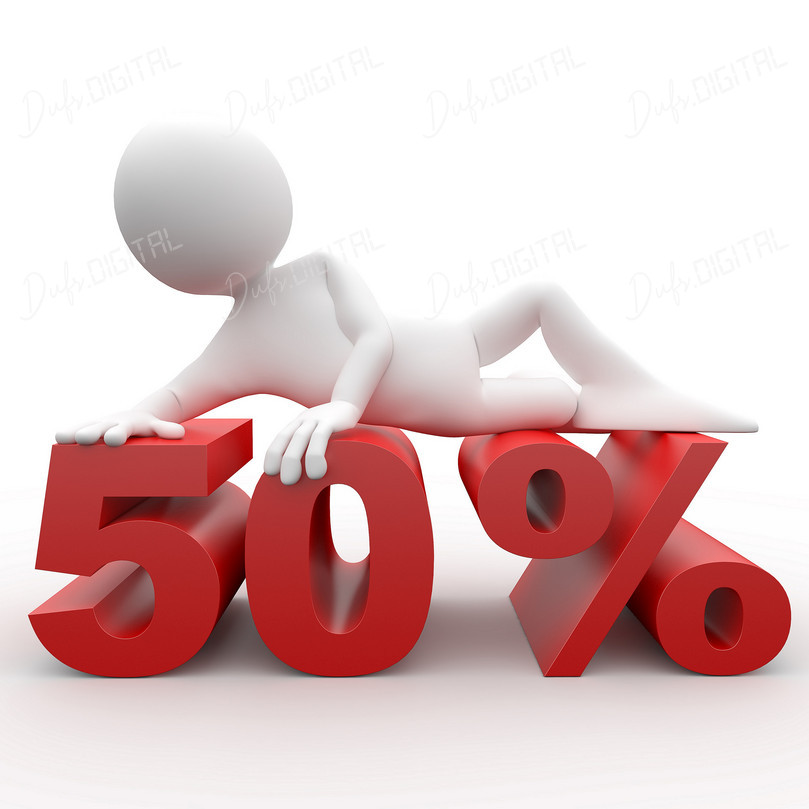 50 Percent Discount Concept