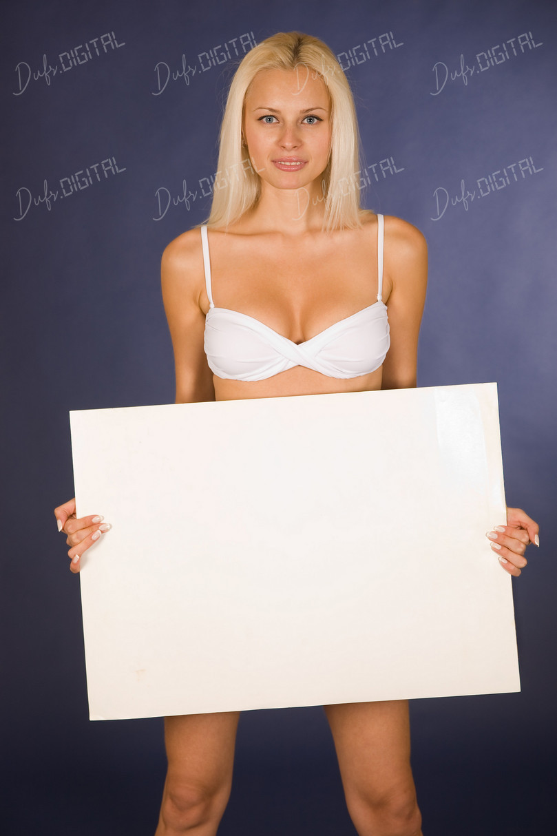 Model with Blank Sign