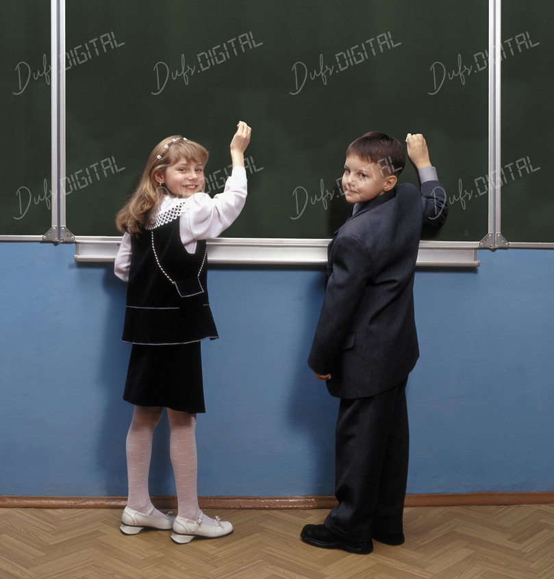 Children at Chalkboard