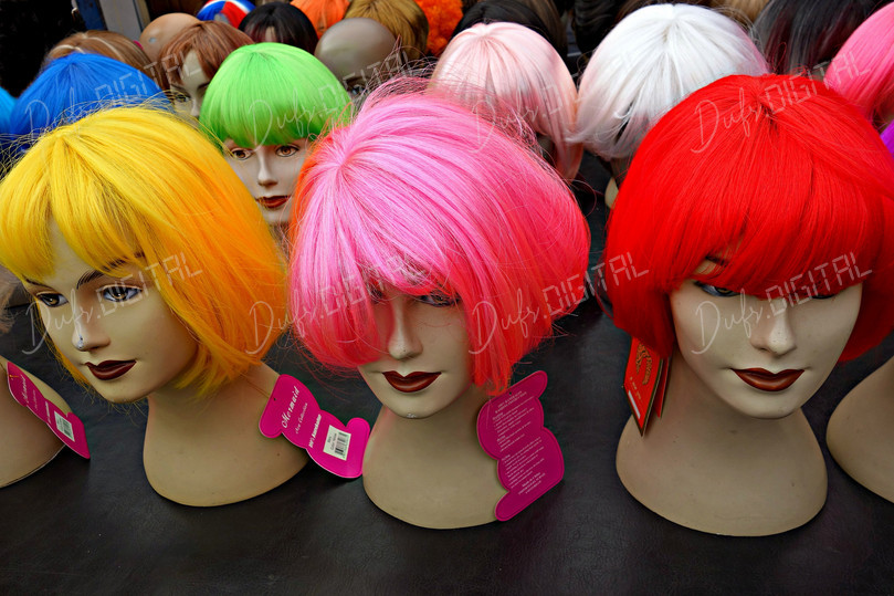 Colorful Wigs Display