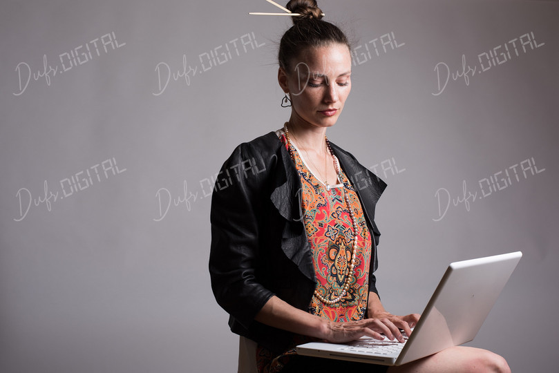 Focused Woman Working